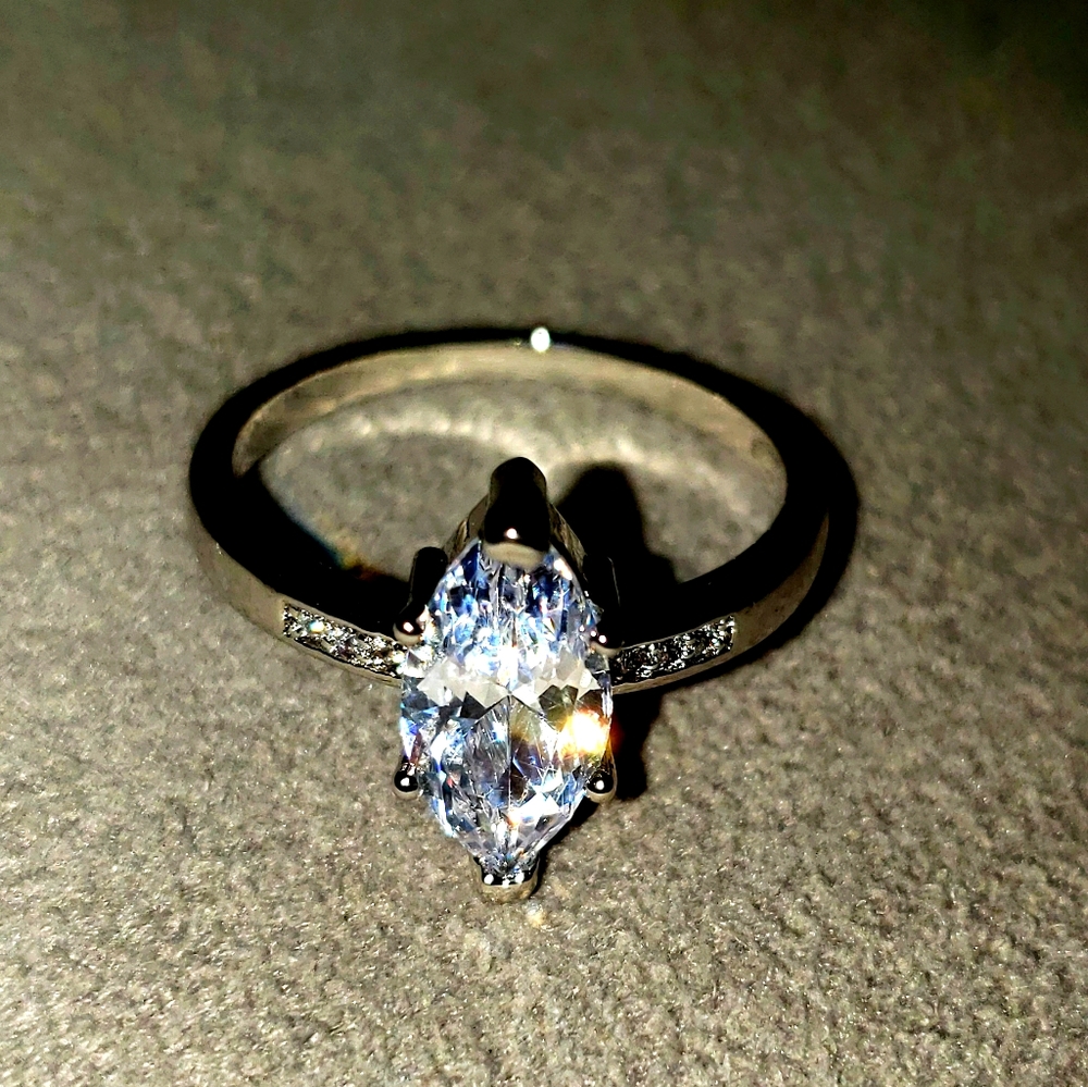 Elegant Marquis Style White Sapphire